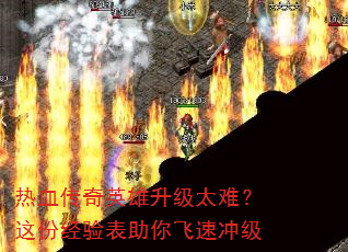 热血传奇英雄升级太难?这份经验表助你飞速冲级 热血传奇英雄升级太难?这份经验表助你飞速冲级