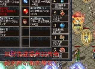 如何快速提升23传奇新开网站角色等级? 如何快速提升23传奇新开网站角色等级?