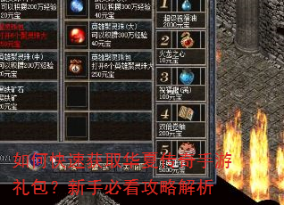 如何快速获取华夏传奇手游礼包?新手必看攻略解析 如何快速获取华夏传奇手游礼包?新手必看攻略解析