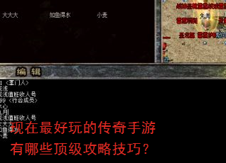 现在最好玩的传奇手游有哪些顶级攻略技巧? 现在最好玩的传奇手游有哪些顶级攻略技巧?